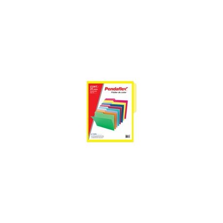 FOLDER AMARILLO CARTA PENDAFLEX 25PZ DOBLE TONALIDAD - Envío Gratuito