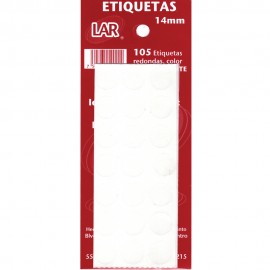 ETIQUETA REDONDA TRANSPARENTE 14MM 105PZ - Envío Gratuito