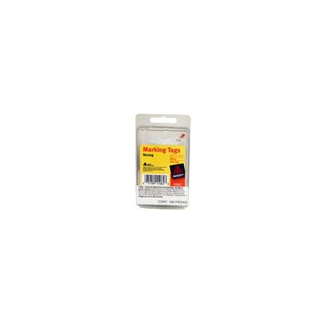 ETIQUETA BLANCA CUADRADA COLG CORDON BLANCO 4.4X2.8CM 100PZ - Envío Gratuito