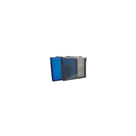 CARPETA CARTA CON CIERRE TRASLUCIDA COLORES AZUL Y HUMO - Envío Gratuito