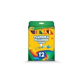 Plumones Crayola Delgados Lavables 12 piezas - Envío Gratuito