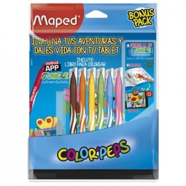 Plumones 6pzas Maped peps y libro para colorear - Envío Gratuito