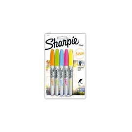 Marcadores Sharpie Permanente Punto Fino Neon Surtidos 5 Pzs - Envío Gratuito