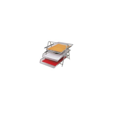 CHAROLA 3 NIVELES PLATA MALLA CARTA 35.5X29.5X27CM - Envío Gratuito