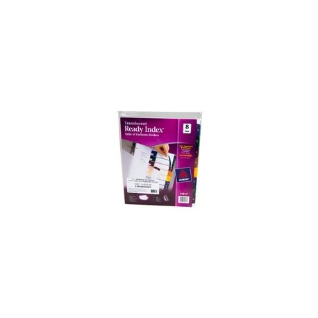 SEPARADOR 8 PESTANAS COLORES TRANSLUCIDO READY INDEX AVERY - Envío Gratuito